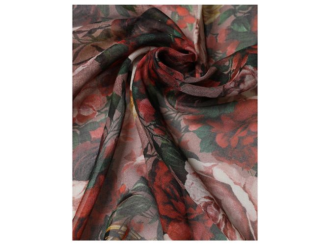 Dolce & Gabbana Stola Quadrata in Cashmere con Motivi Floreali Multicolor - vista 4