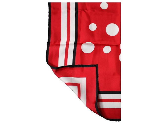 Dolce & Gabbana Foulard quadrato a pois rossi e bianchi x Sciarpa - vista 2