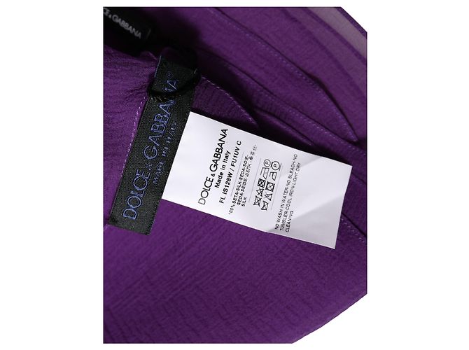 Dolce & Gabbana Sciarpa Stola in Seta Viola x Foulard - vista 2