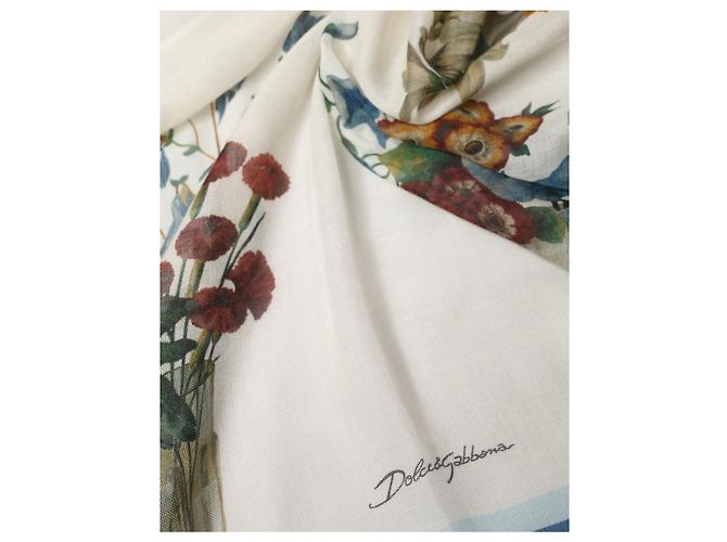 Dolce & Gabbana Stola e sciarpa in cashmere White Flower Vase - vista 3