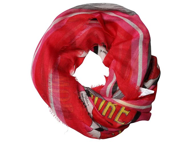 Dolce & Gabbana Foulard e sciarpa rosa DG Amore Print Neck Square Shawl x Scarf - vista 3