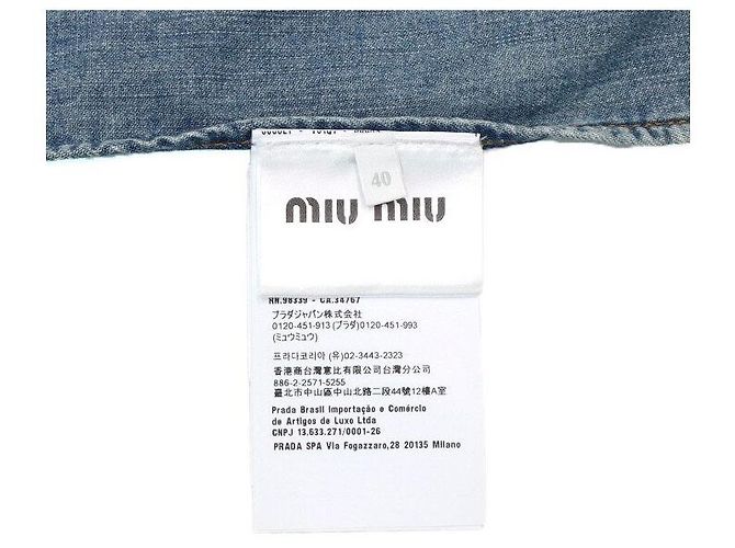Miu Miu Kurzes Chambray-Denim-Hemd in Saphirblau mit Bindegürtel für Damen - Ansicht 7