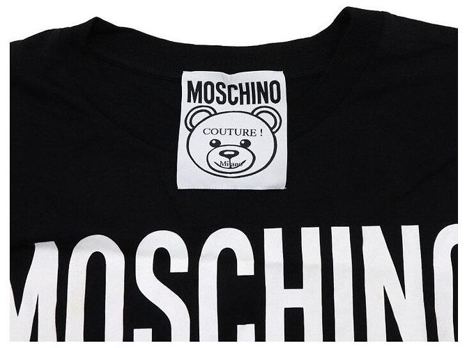 Moschino T-shirt de algodão preta com estampado de urso para mulher - vista 5