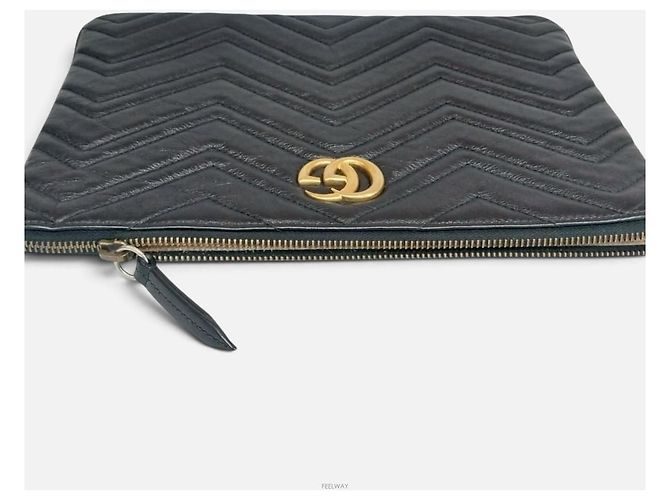Gucci Clutch GG Marmont in pelle - vista 3