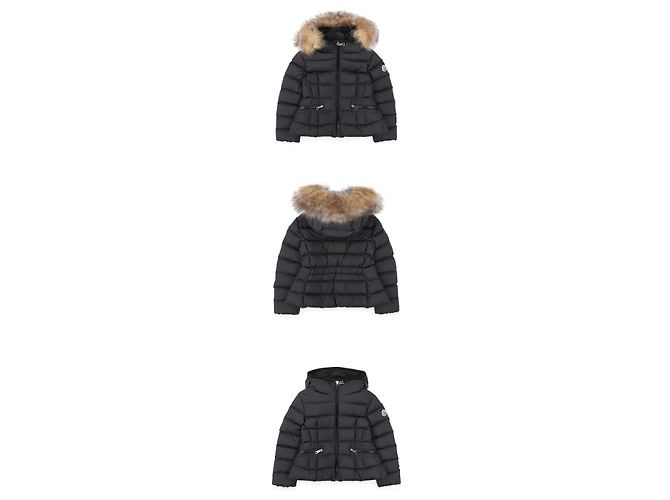 Moncler Casaco acolchoado com capuz e acabamento em shearling BOEDETTE - vista 3