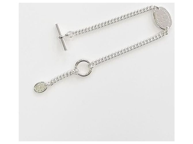 Hermès Bracciale Point Sellier Modello Large Argento - vista 10