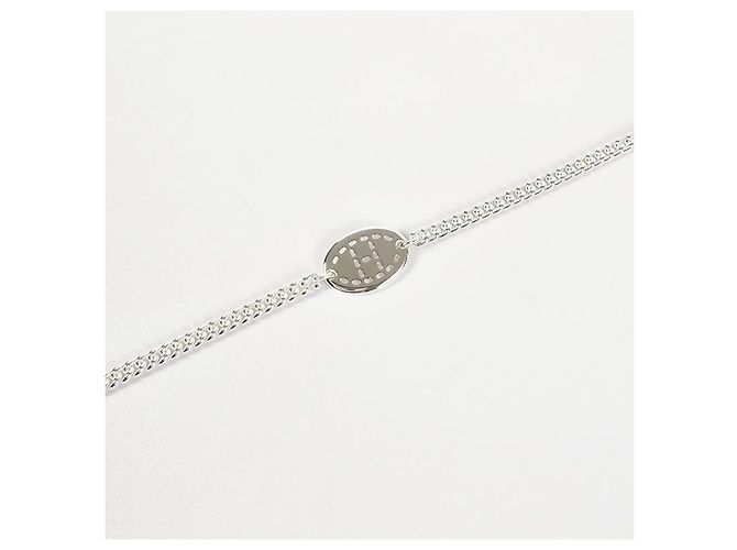Hermès Bracciale Point Sellier Modello Large Argento - vista 11