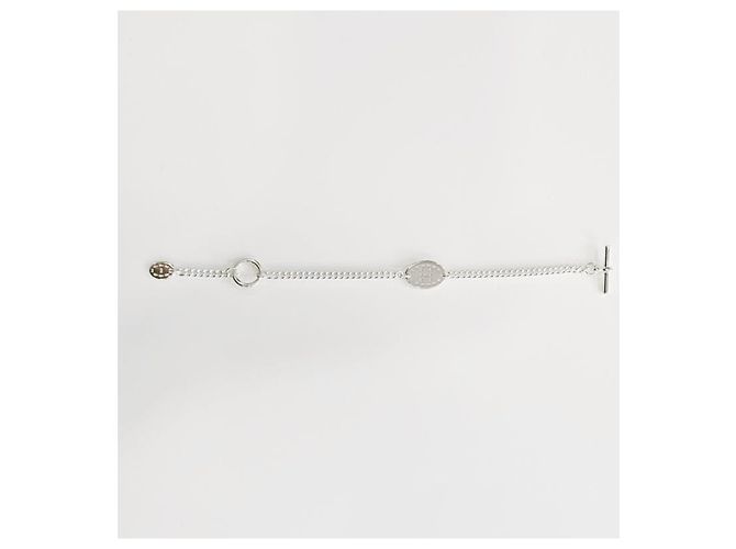 Hermès Bracciale Point Sellier Modello Large Argento - vista 6