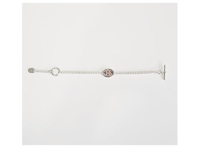 Hermès Bracciale Point Sellier Modello Large Argento - vista 7