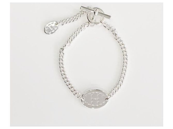 Hermès Bracciale Point Sellier Modello Large Argento - vista 8