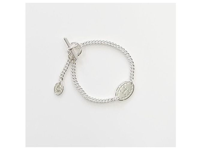 Hermès Bracciale Point Sellier Modello Large Argento - vista 9