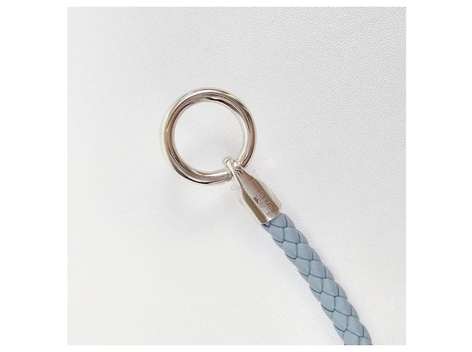 Hermès Bracciale in pelle intrecciata con dettaglio lucchetto Silver Blue - vista 7