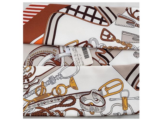 Hermès Foulard in seta Twilly Bouquet Sellier da donna - vista 10