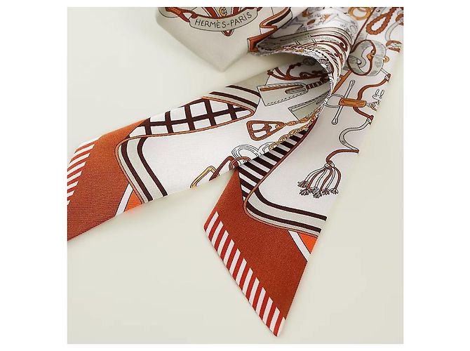 Hermès Foulard in seta Twilly Bouquet Sellier da donna - vista 4
