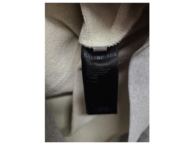 Balenciaga Grauer Hoodie mit besticktem Wave-Logo - Ansicht 5