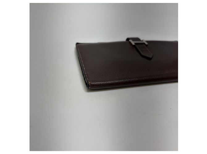 Hermès Barn Long Wallet Brown Epsom Leather Silver Hardware - view 15