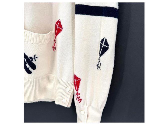 Thom Browne Sky Icon Cardigan mit diagonaleem Riemen - Ansicht 10