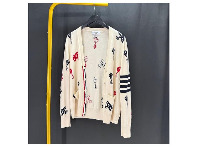 Thom Browne Sky Icon Cardigan mit diagonaleem Riemen - Ansicht 5