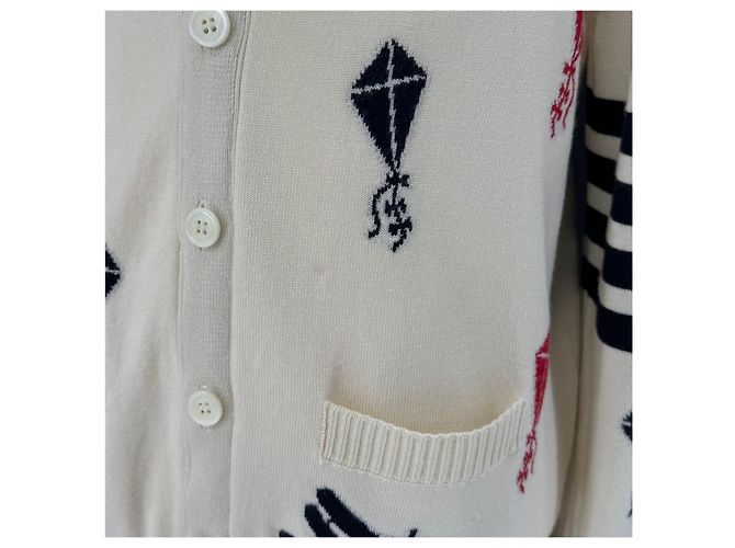 Thom Browne Sky Icon Cardigan mit diagonaleem Riemen - Ansicht 7