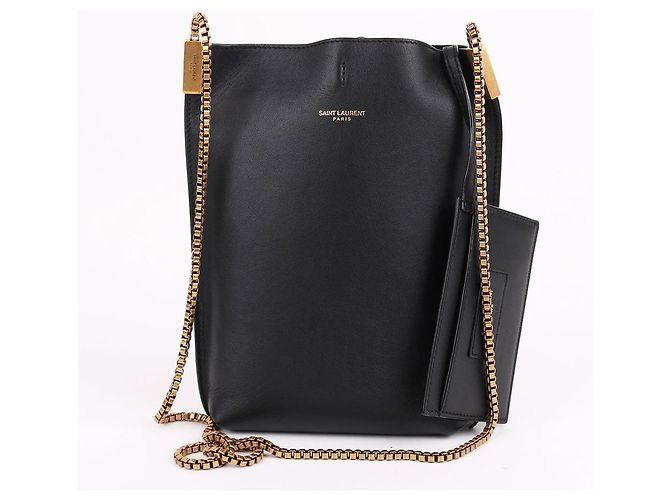 Autre Marque SAINT LAURENT Borsa Hobo Small con catena nera in pelle - vista 10