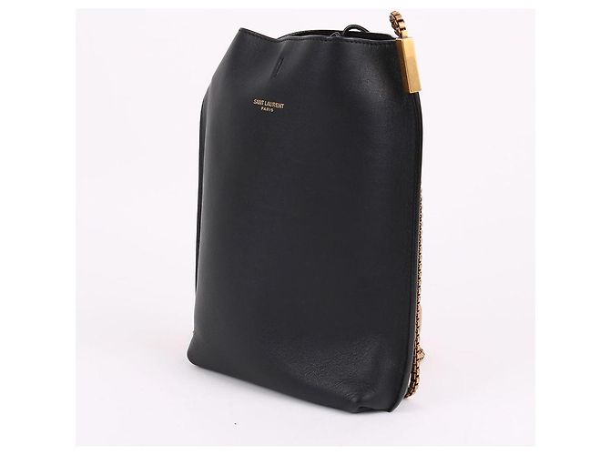 Autre Marque SAINT LAURENT Borsa Hobo Small con catena nera in pelle - vista 3