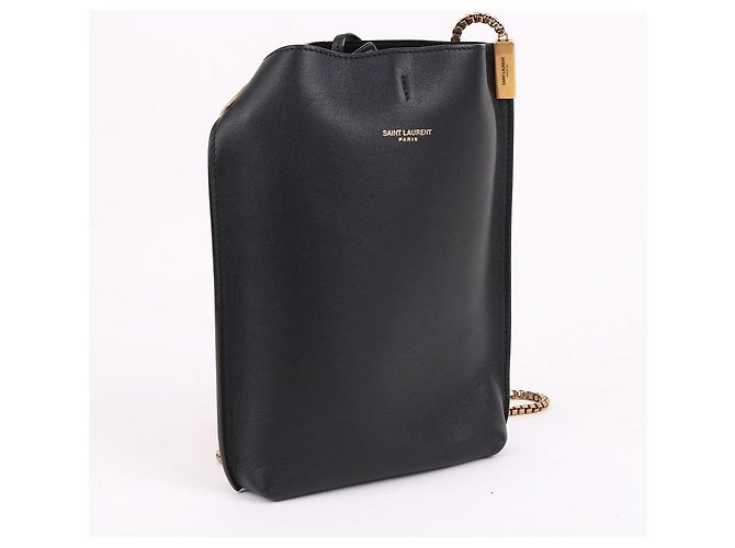 Autre Marque SAINT LAURENT Borsa Hobo Small con catena nera in pelle - vista 4