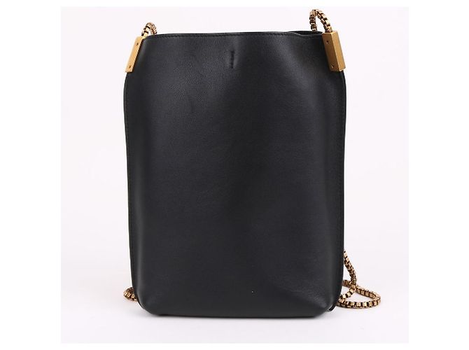 Autre Marque SAINT LAURENT Borsa Hobo Small con catena nera in pelle - vista 5