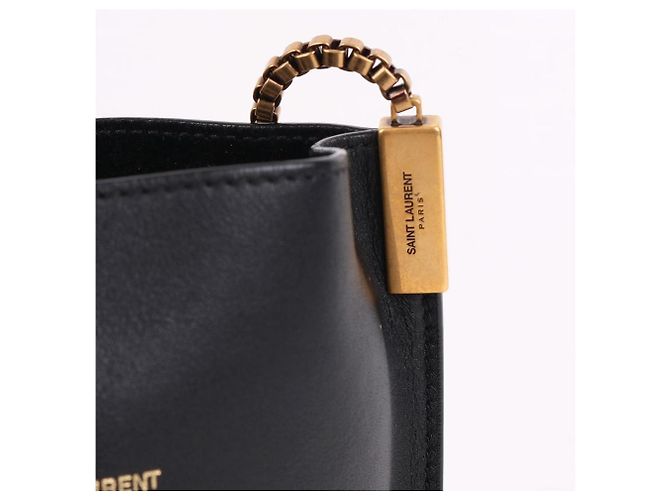 Autre Marque SAINT LAURENT Borsa Hobo Small con catena nera in pelle - vista 6