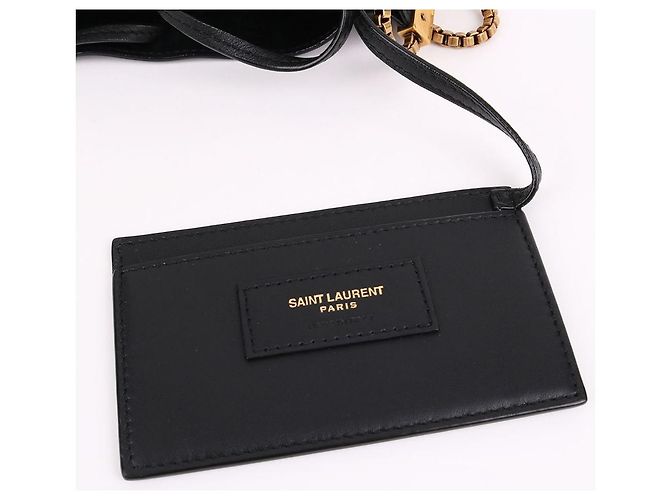 Autre Marque SAINT LAURENT Borsa Hobo Small con catena nera in pelle - vista 8