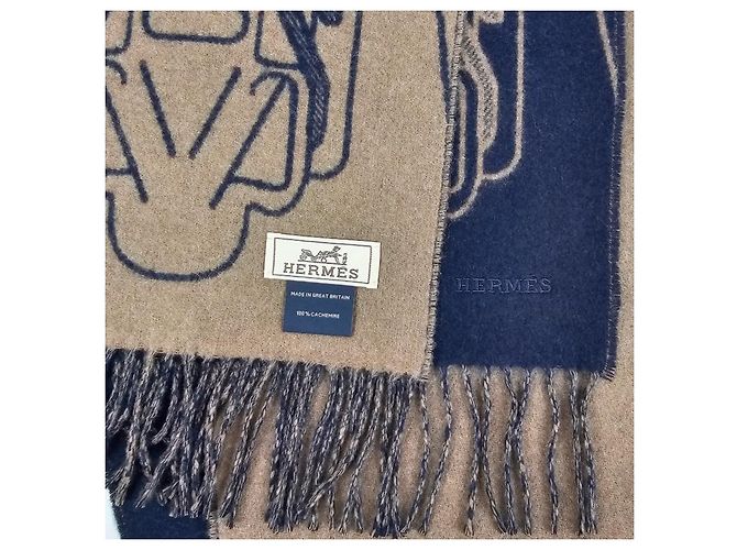 Hermès Kaschmirschal Marine - Ansicht 11