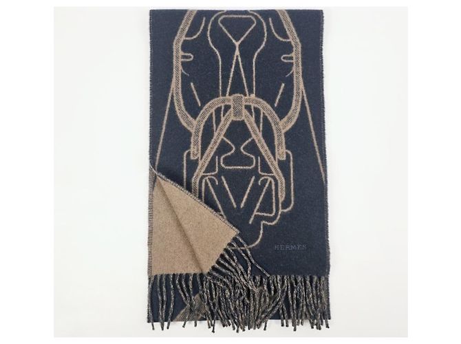 Hermès Kaschmirschal Marine - Ansicht 5