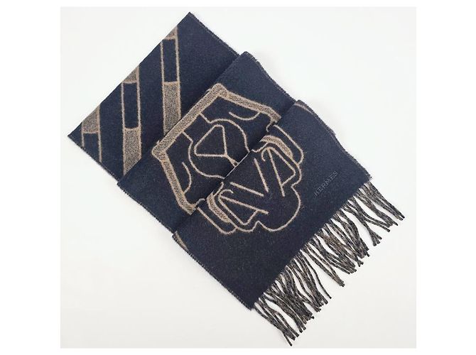 Hermès Kaschmirschal Marine - Ansicht 6