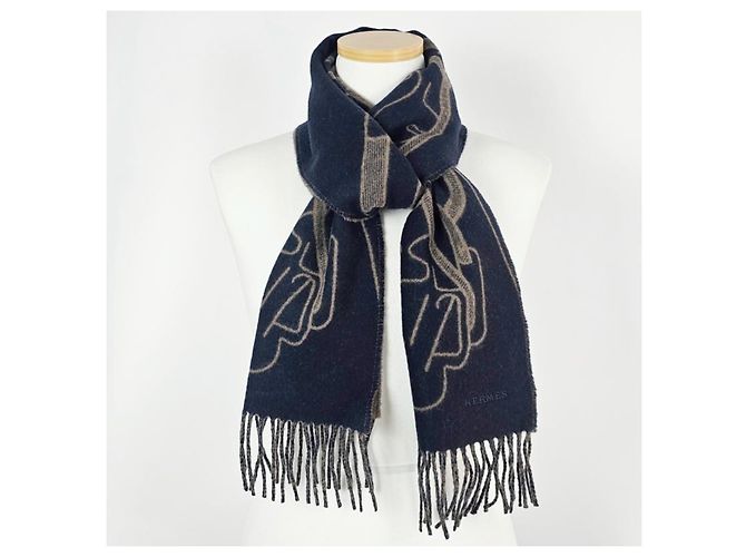 Hermès Kaschmirschal Marine - Ansicht 9