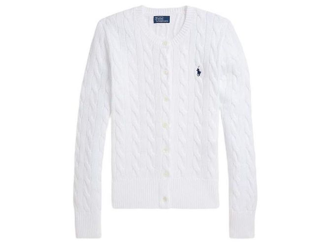Ralph Lauren Cardigan aus Baumwolle im Zopfstrick mit Pony-Logo - Ansicht 4