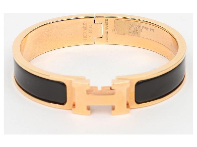 Hermès Pulsera Click Ash PM Rose Gold Black - vista 4