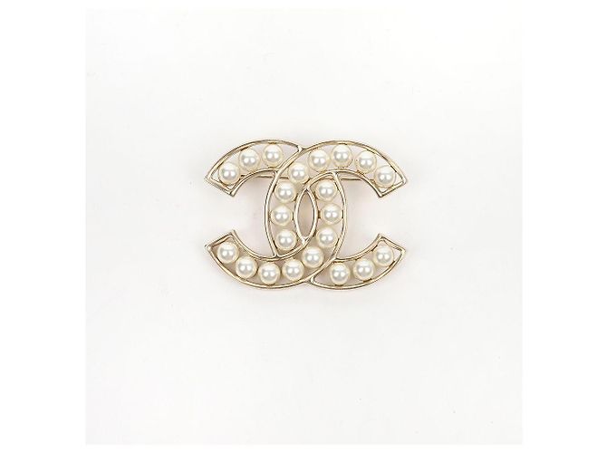 Spilla Chanel con Perle Bianca Metallo - vista 2