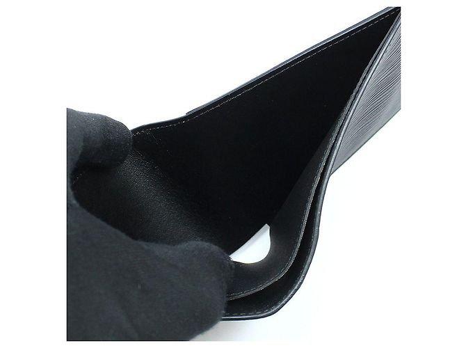 Louis Vuitton Portafoglio Multiple in Epi Nero - vista 9