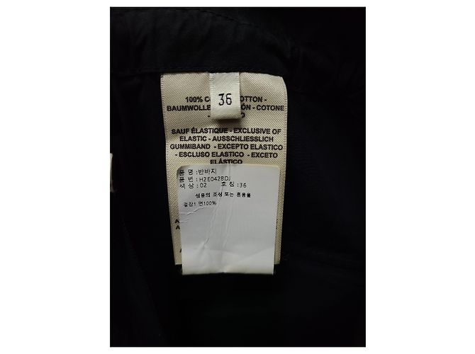 Hermès Pantalones cortos de popelina de algodón negro con cordón y bolsillos - vista 4