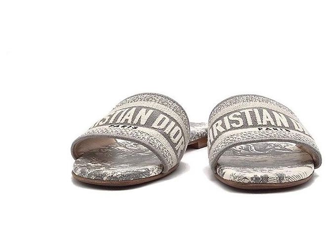 Dior Tweed Slipper Grau - Ansicht 2