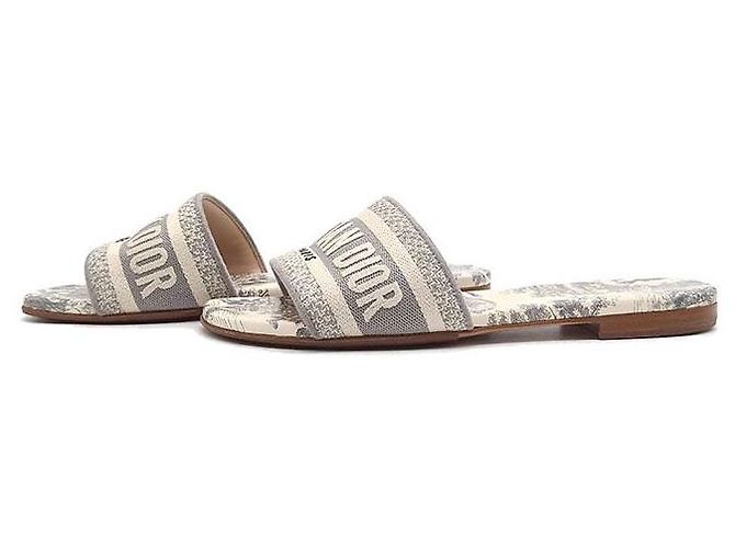 Dior Tweed Slipper Grau - Ansicht 3