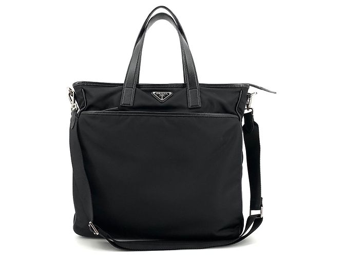 Prada Borsa Tote e Borsa a Tracolla in Nylon con Logo Triangolare - vista 9