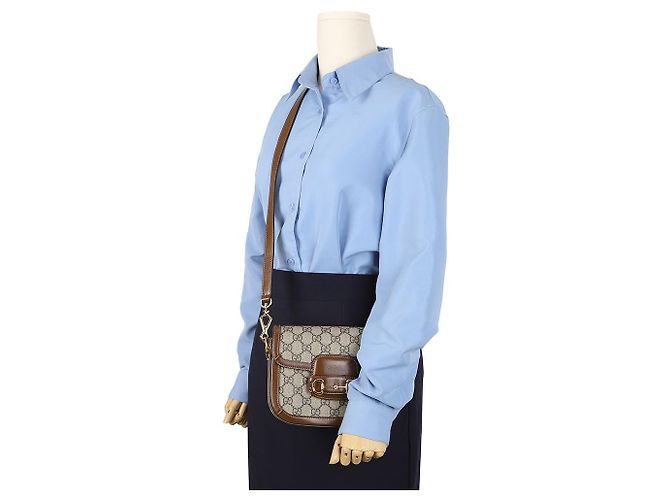 Gucci Mini Borsa Horsebit Marrone - vista 11