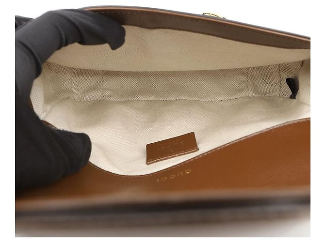 Gucci Mini Borsa Horsebit Marrone - vista 9