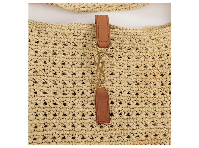 Autre Marque Borsa a tracolla hobo in rafia crochet beige - vista 3
