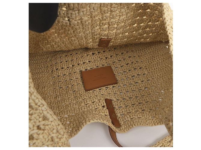 Autre Marque Borsa a tracolla hobo in rafia crochet beige - vista 6