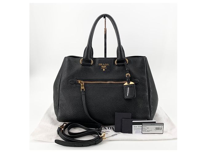 Prada Borsa Tote e Borsa a Tracolla in Vitello Daino - vista 7