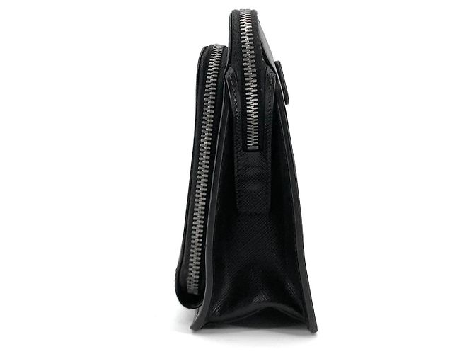 Prada Clutch Saffiano con Logo Triangolare e Tracolla - vista 12