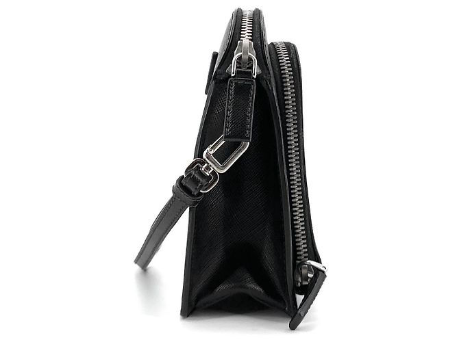 Prada Clutch Saffiano con Logo Triangolare e Tracolla - vista 4
