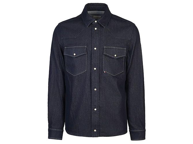 Moncler Giacca camicia in denim da uomo - vista 10