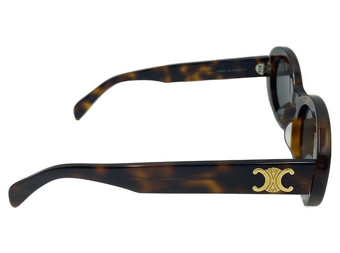 Céline Gafas de sol ovaladas de acetato Triomphe Havana Brown - vista 13